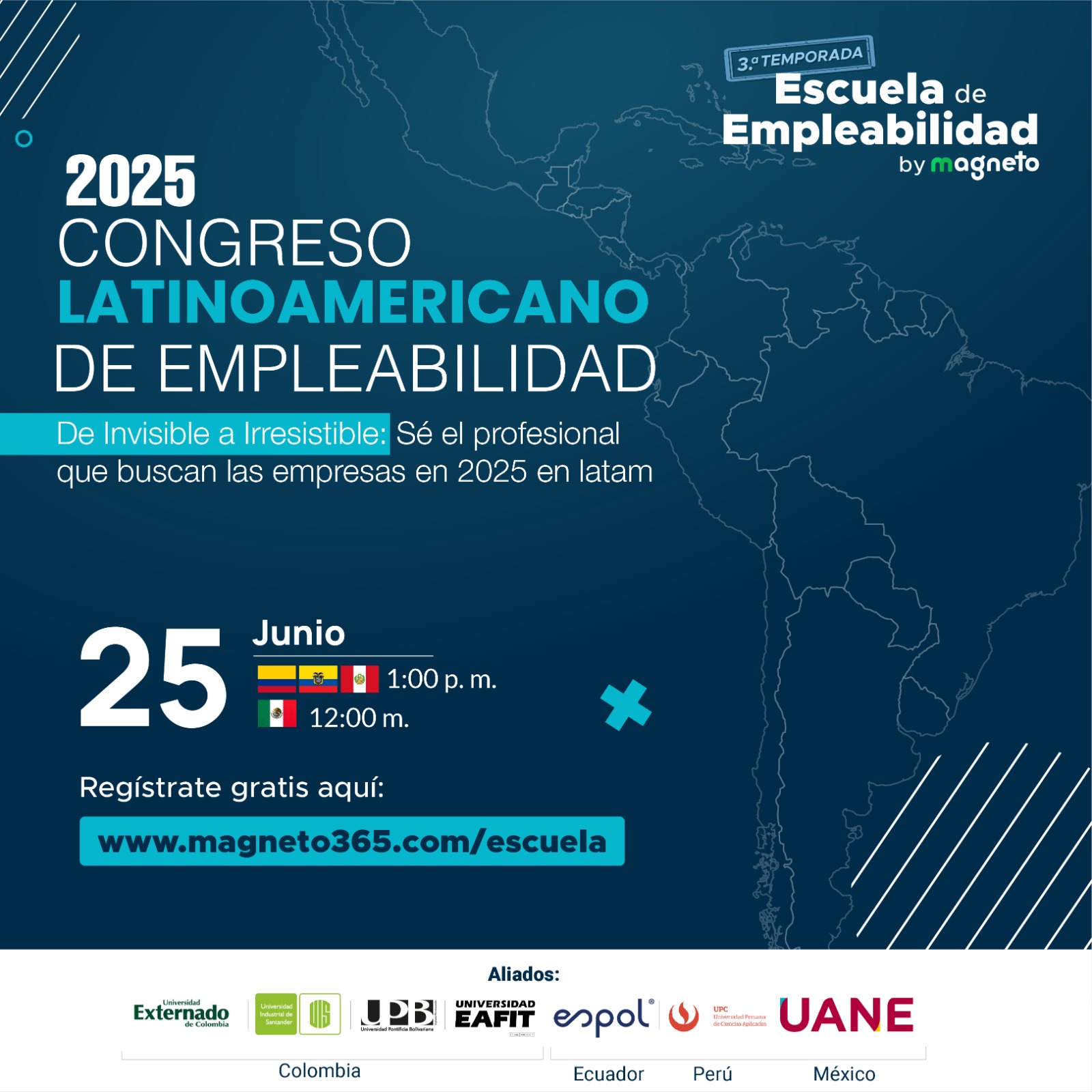 Flyer del Congreso Latinoamericano de Empleabilidad 2025