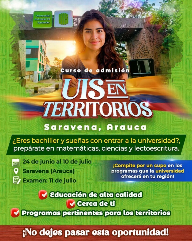 Línea gráfica sobre el curso de admisión Saravena UIS 2025.