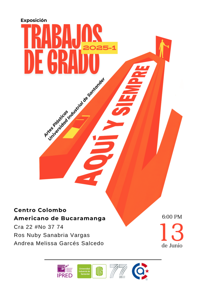 Línea gráfica exposición trabajos de grados artes plásticas ipred 2025-1