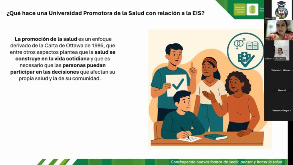 Diapositiva de la intervención en el Curso de Introducción en Promoción a la Salud 