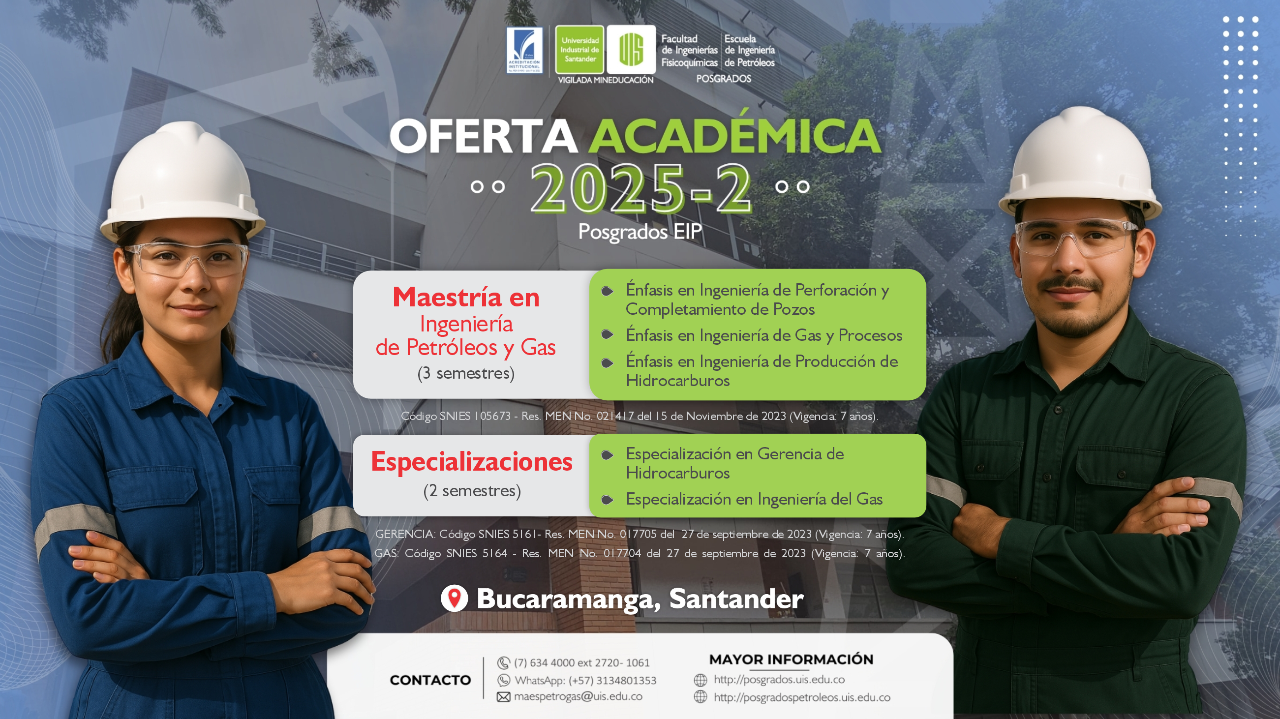 Pieza gráfica sobre la oferta académica de los posgrados de Ingeniería de Petróleos