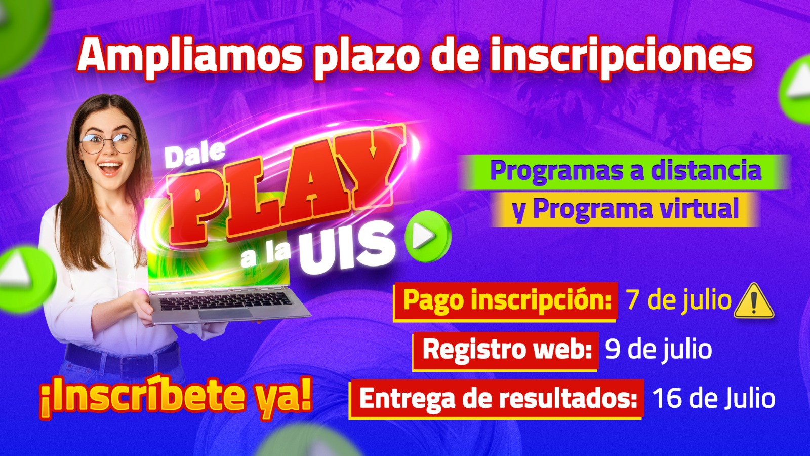 Línea gráfica extensión inscripciones Ipred-UIS 2025-2