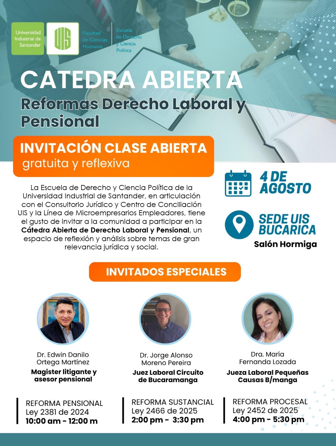Línea gráfica de Cátedra Abierta UIS 2025-2