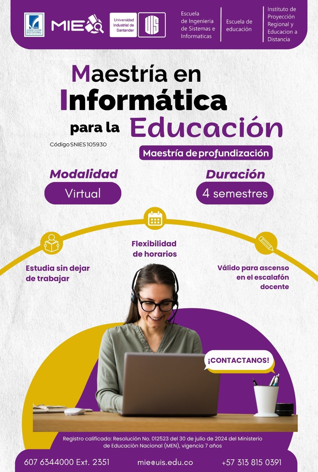 Flyer de la maestría en Informática para la educación