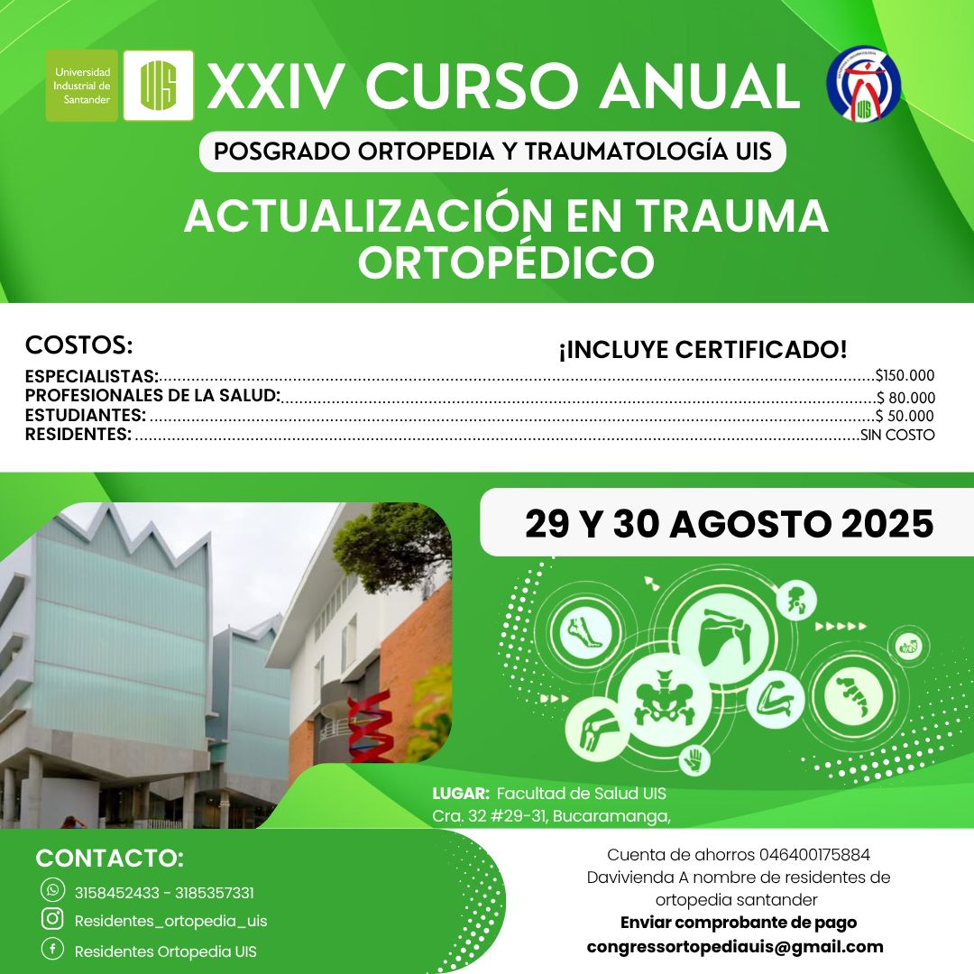Pieza gráfica promocional de curso de Ortopedia