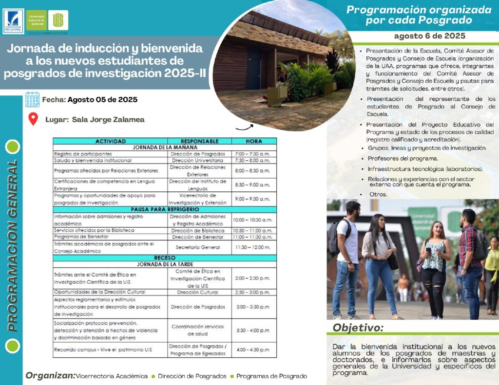 Pieza gráfica con la información de la jornada de bienvenida