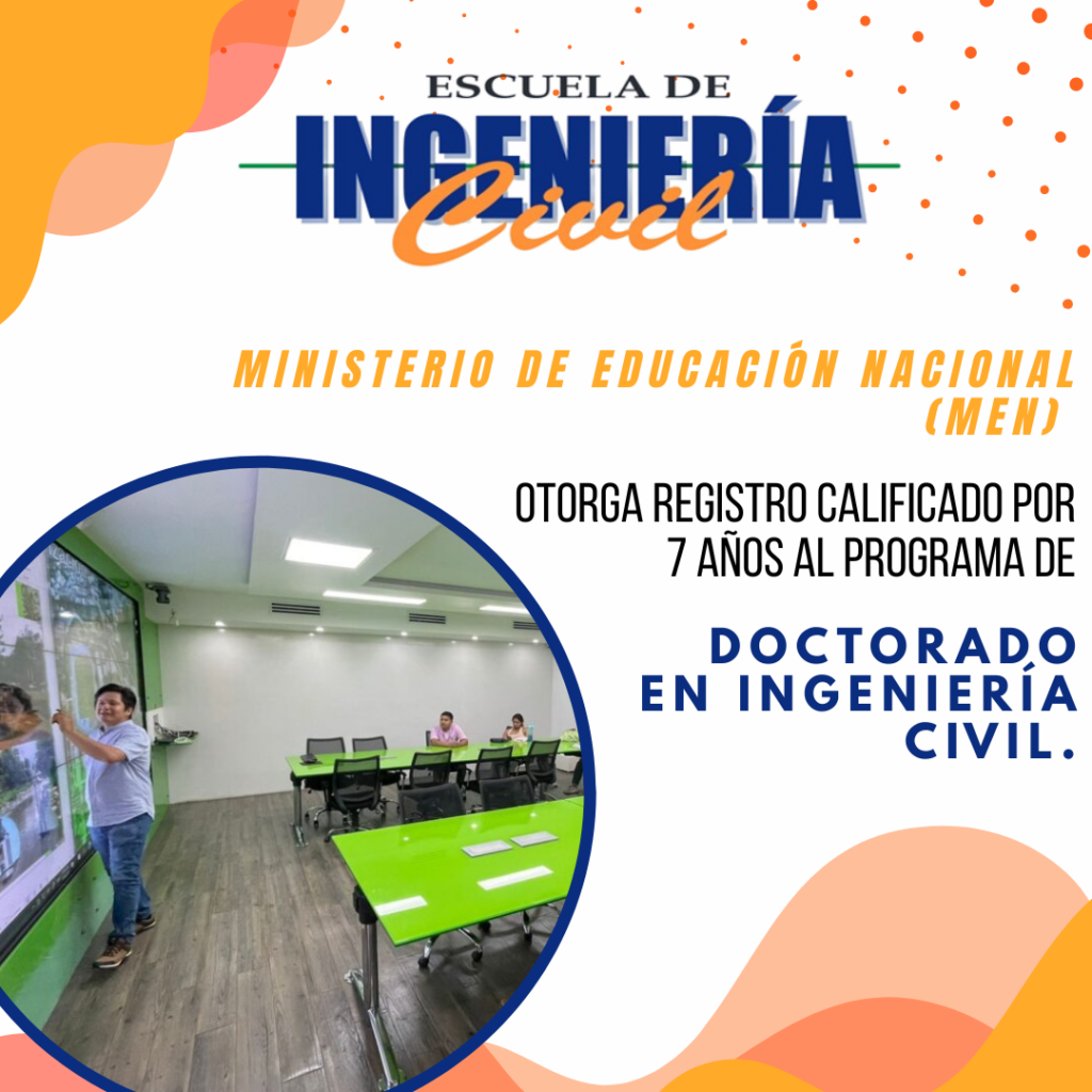 Imagen que anuncia el registro calificado al doctorado de Ingeniería Civil