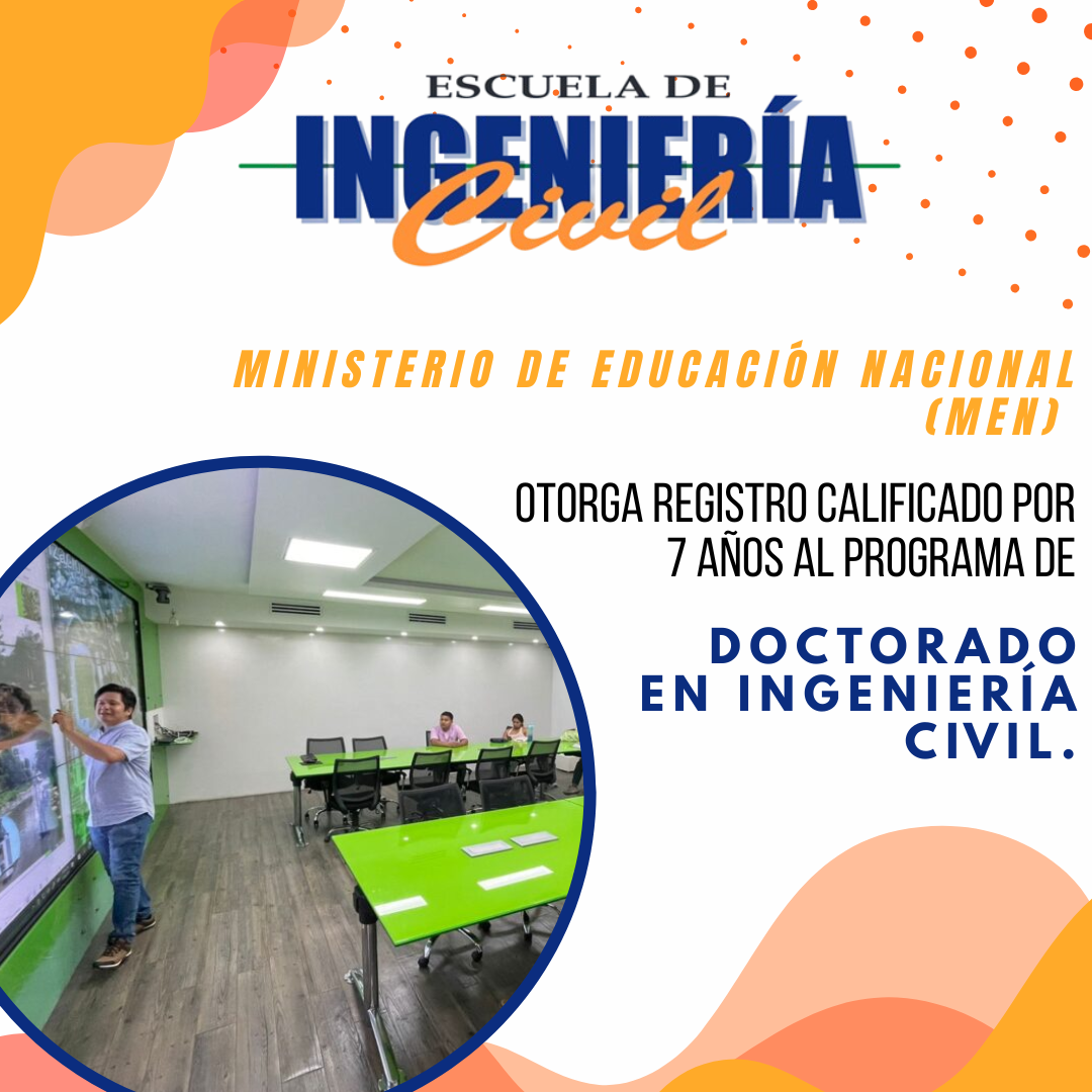 Imagen que anuncia el registro calificado al doctorado de Ingeniería Civil
