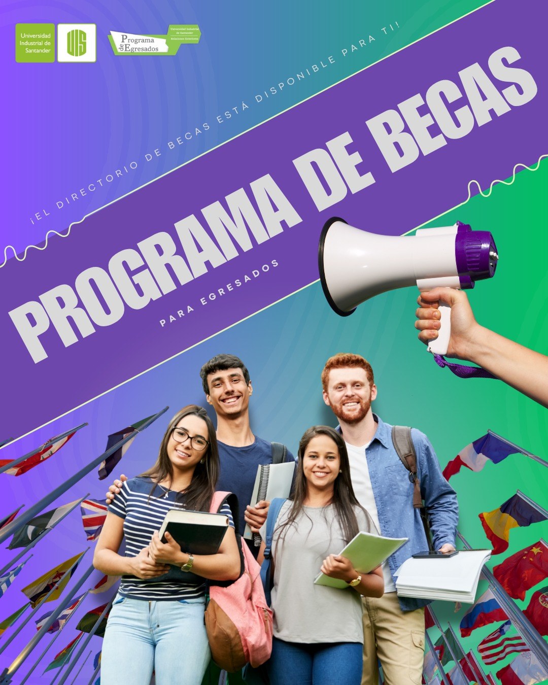 Imagen con información sobre el programa de becas UIS