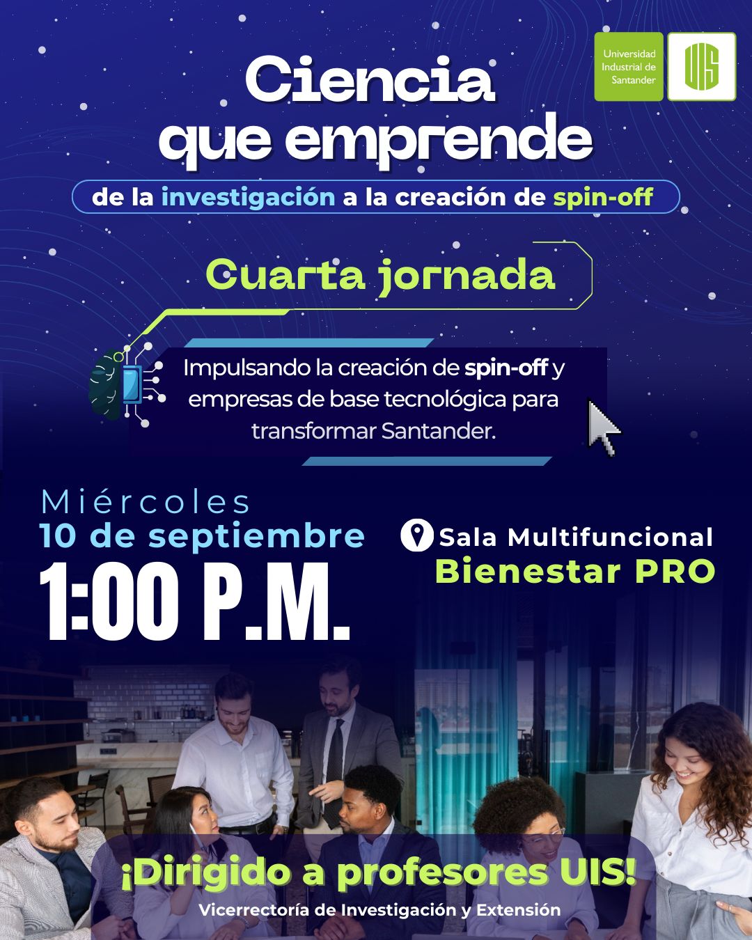 Pieza gráfica de la Cuarta jornada Ciencia que emprende