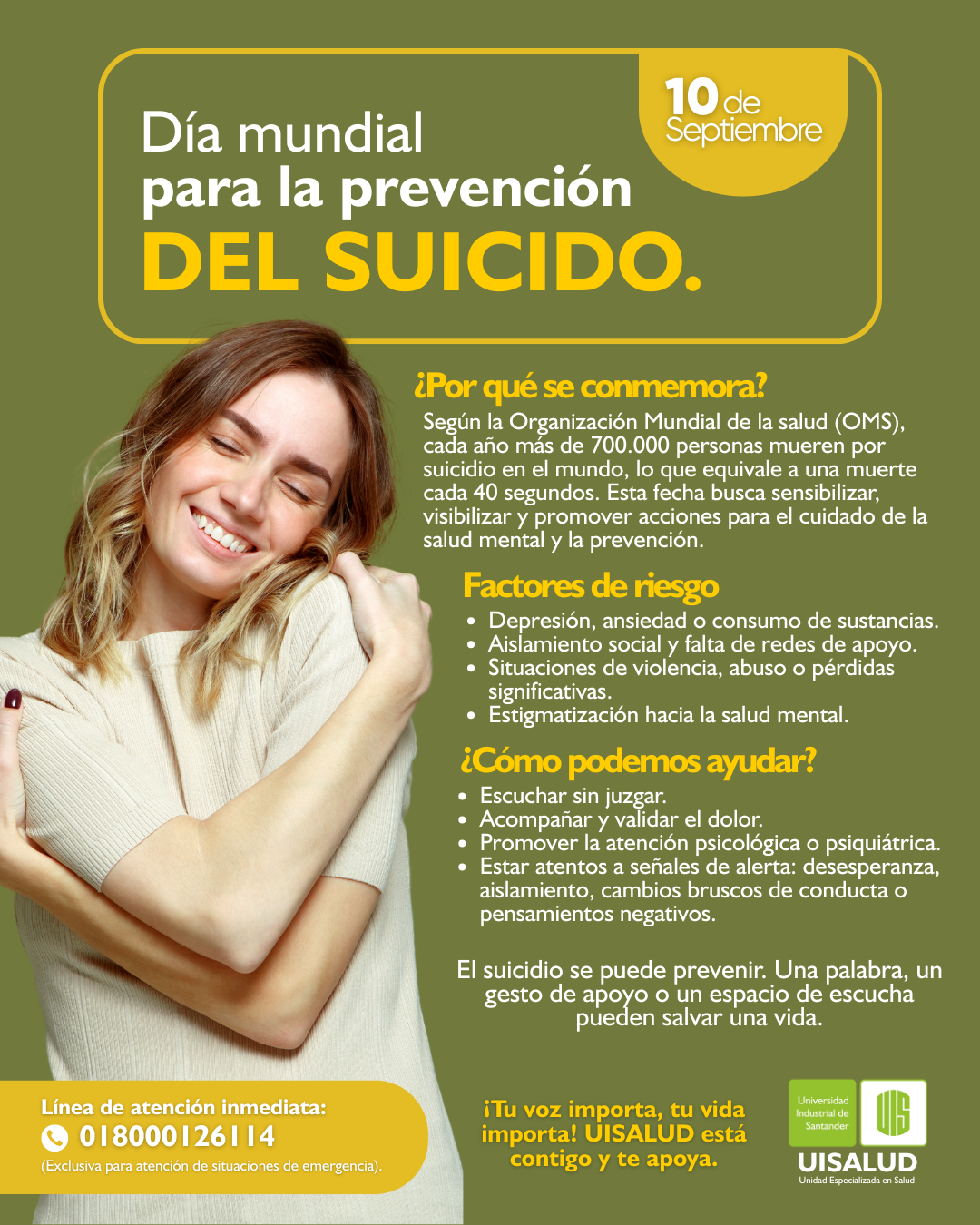 Folleto informativo día mundial para la prevención del suicidio