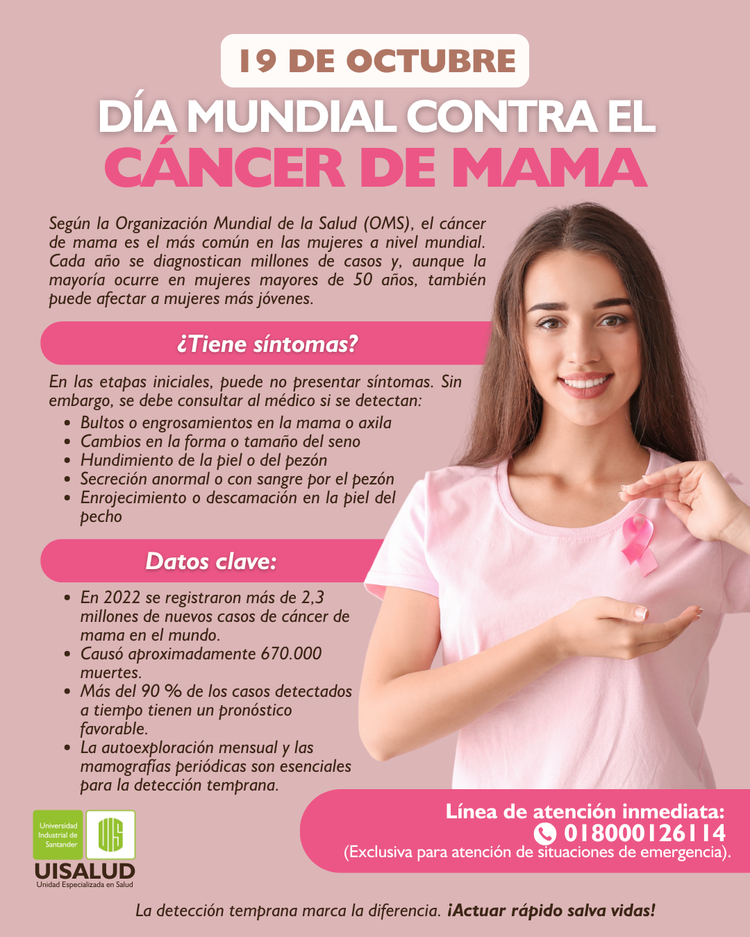 Pieza gráfica de la conmemoración del Día Mundial contra el Cáncer de mama