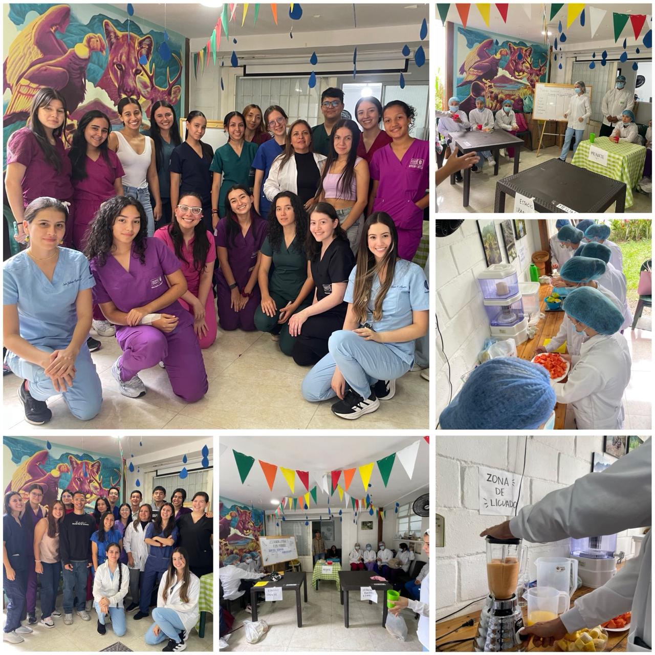 Estudiantes de Nutrición durante la actividad de estandarización de alimentos que promueve la seguridad alimentaria sostenible