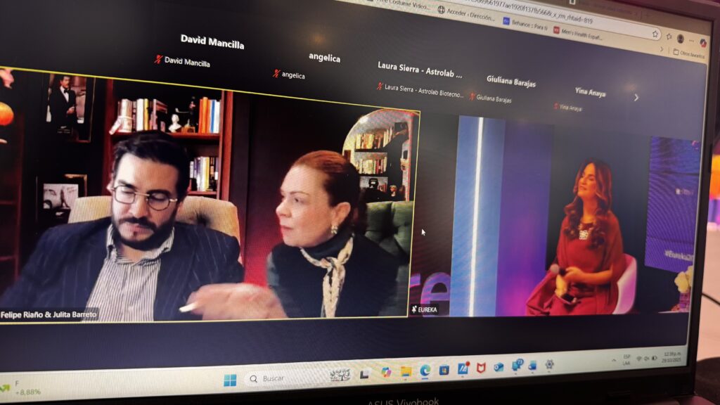 Aspecto de la reunión a través de una plataforma virtual