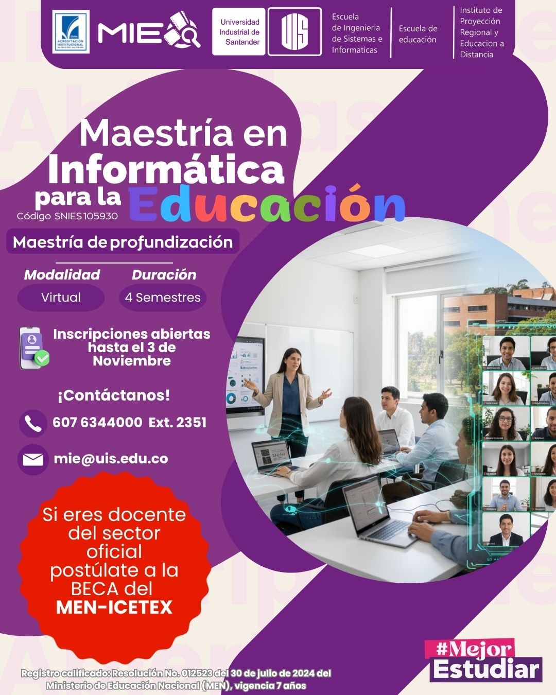 Flayer Maestría en Informática para la Educación