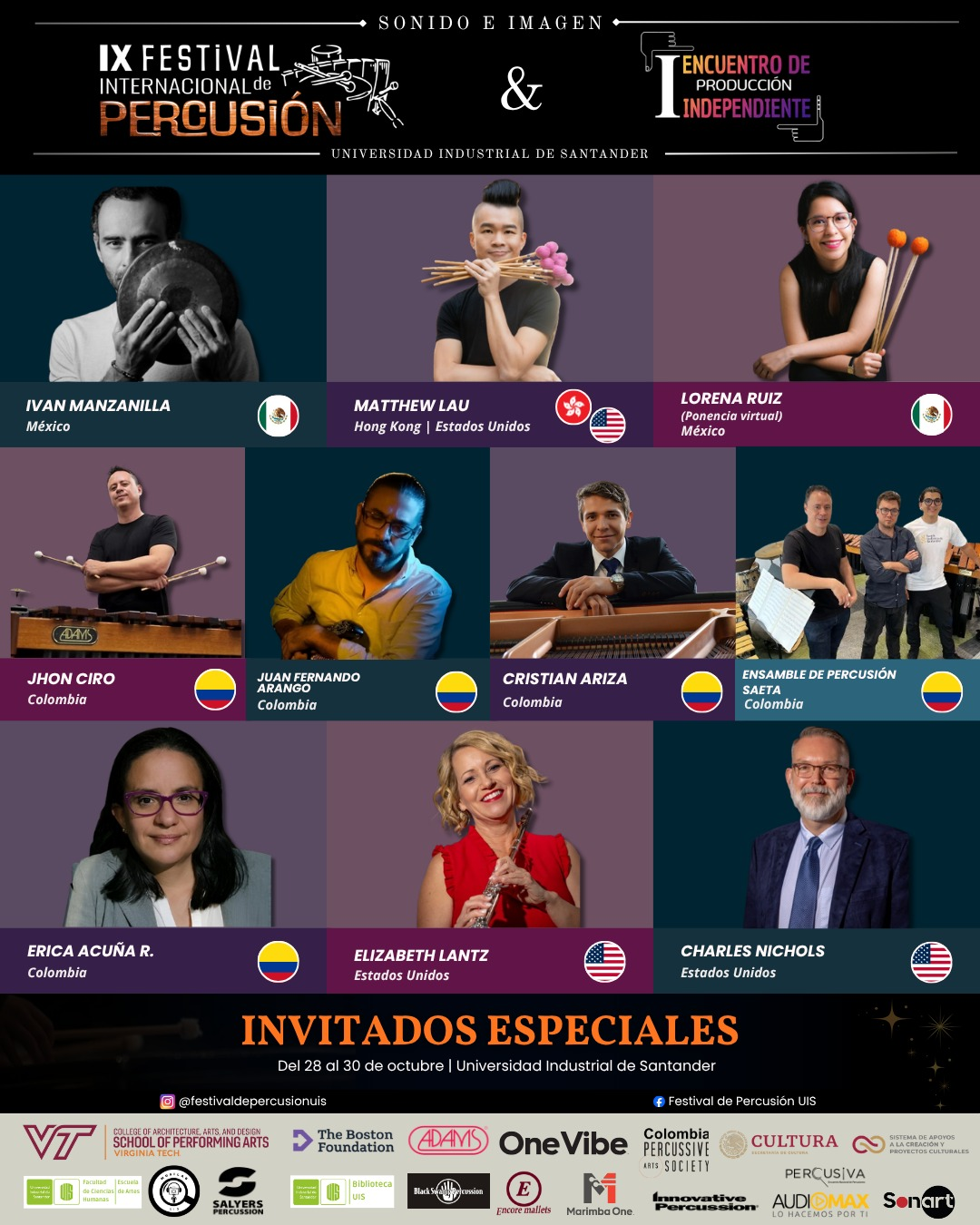 Flyer del Festival Internacional de Percusión