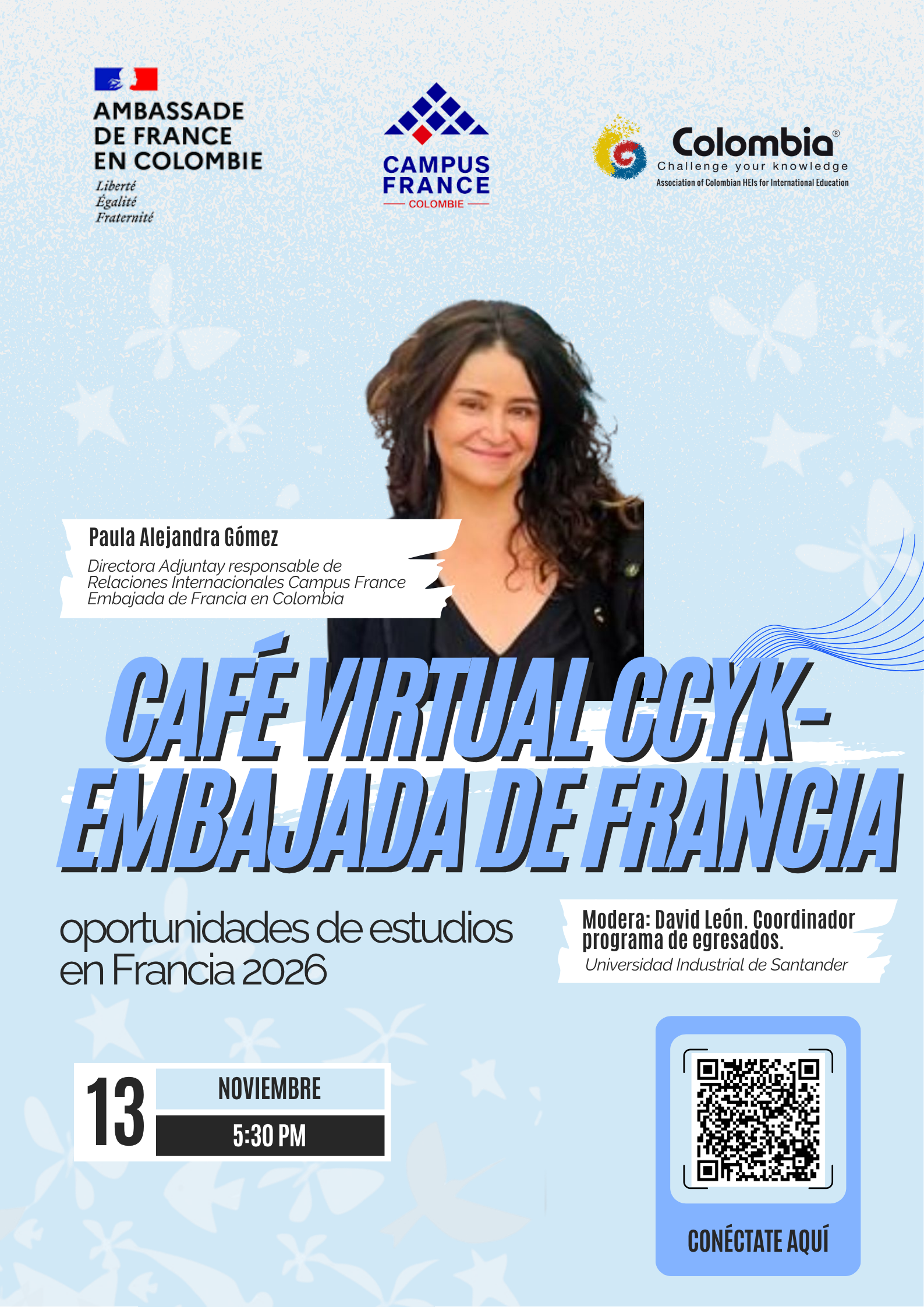 Embajada de Francia invitan al Café Virtual CCYK sobre oportunidades de estudio en Francia 2026