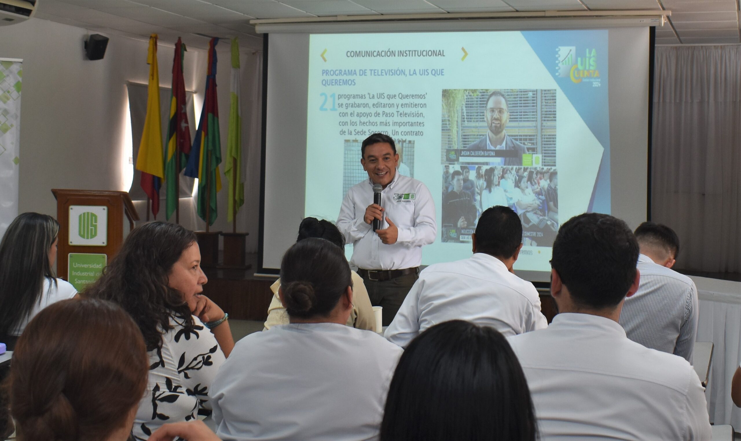 El ingeniero Julio Alfonso Martínez Molina, Coordinador de Sede, compartió con la comunidad los avances y experiencias de la gestión 2024.