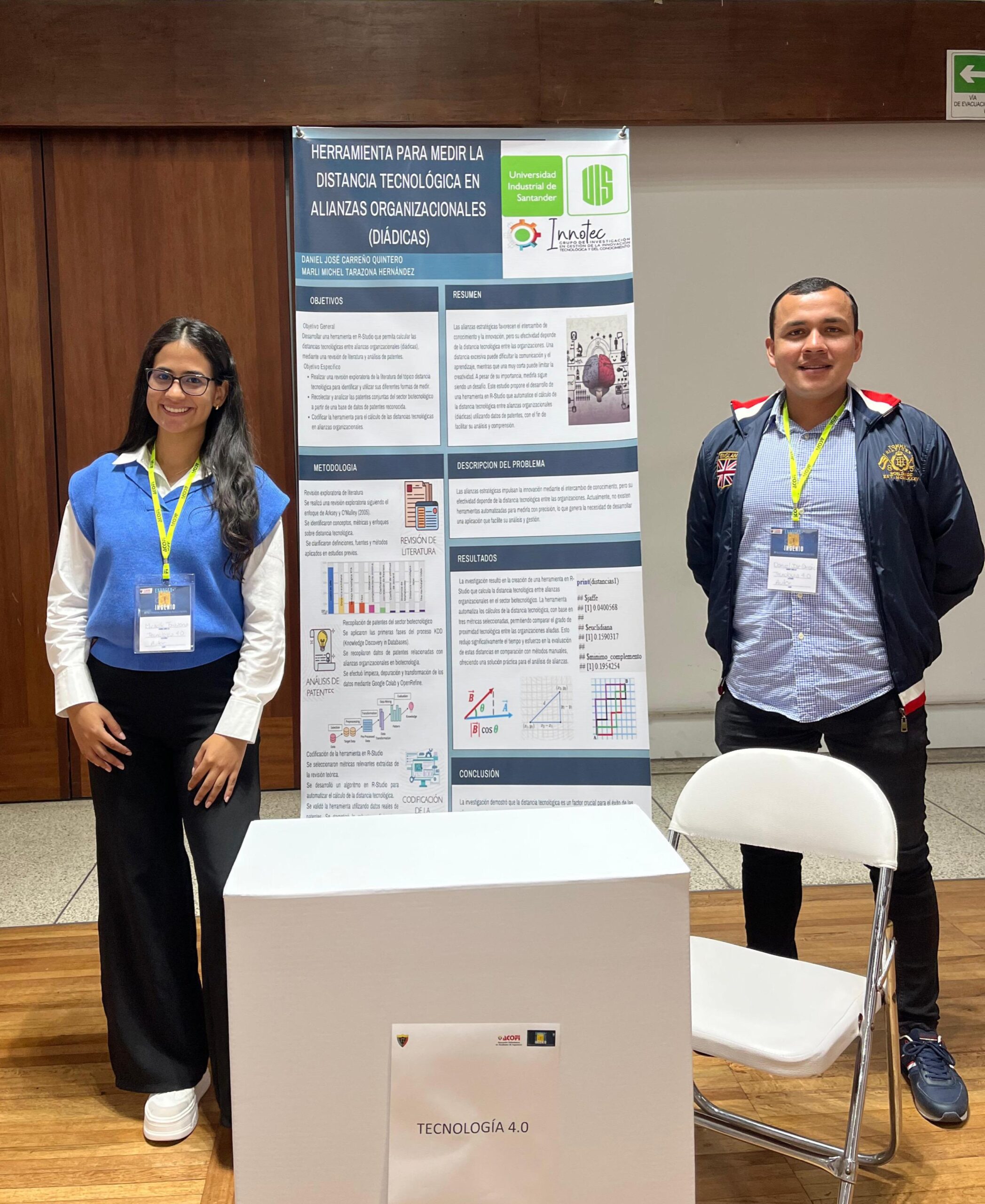 Categoría Tecnología 4.0 - Daniel José Carreño Quintero y Marli Michel Tarazona Hernández (Ingeniería Industrial)