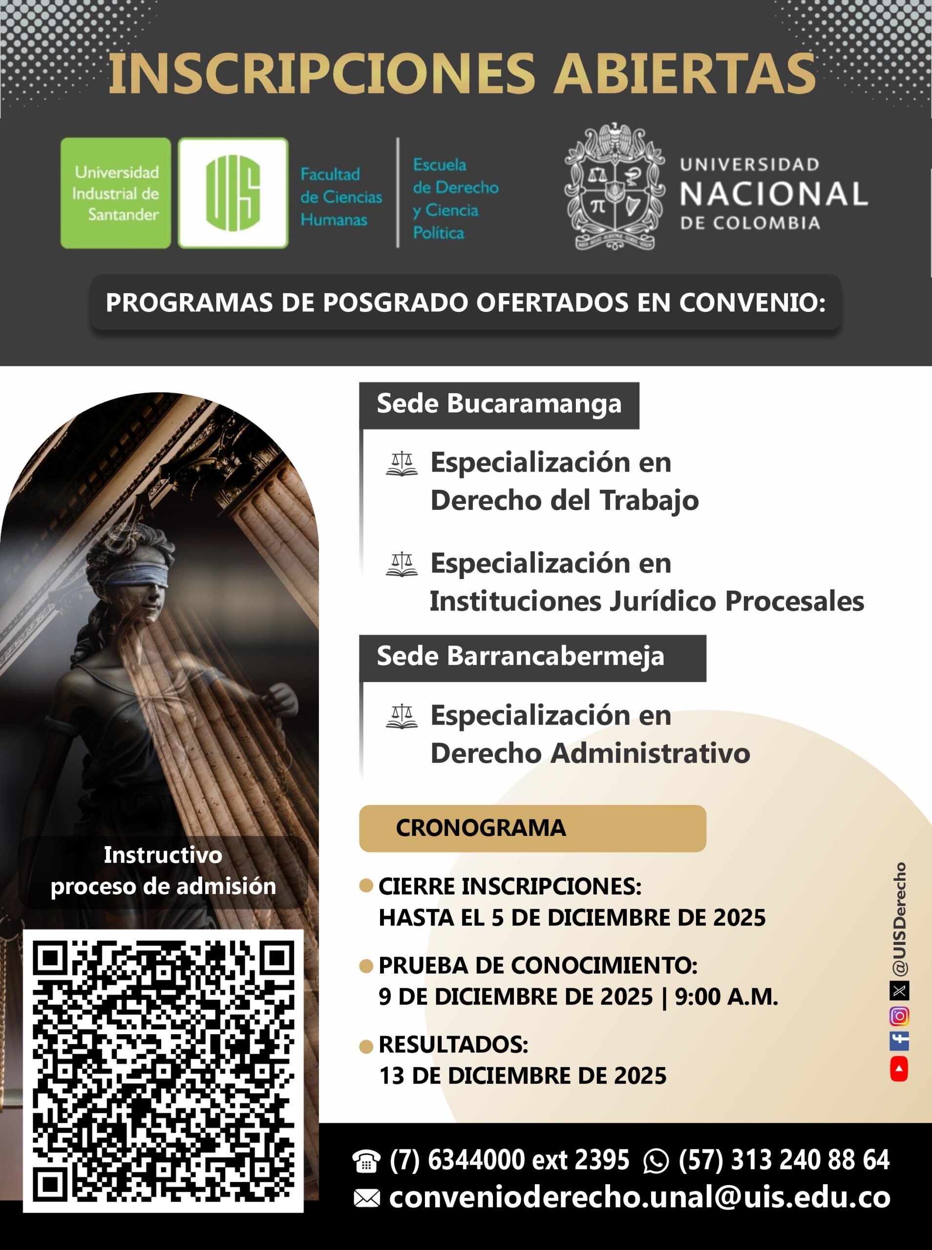 flayer posgrados Escuela de Derecho