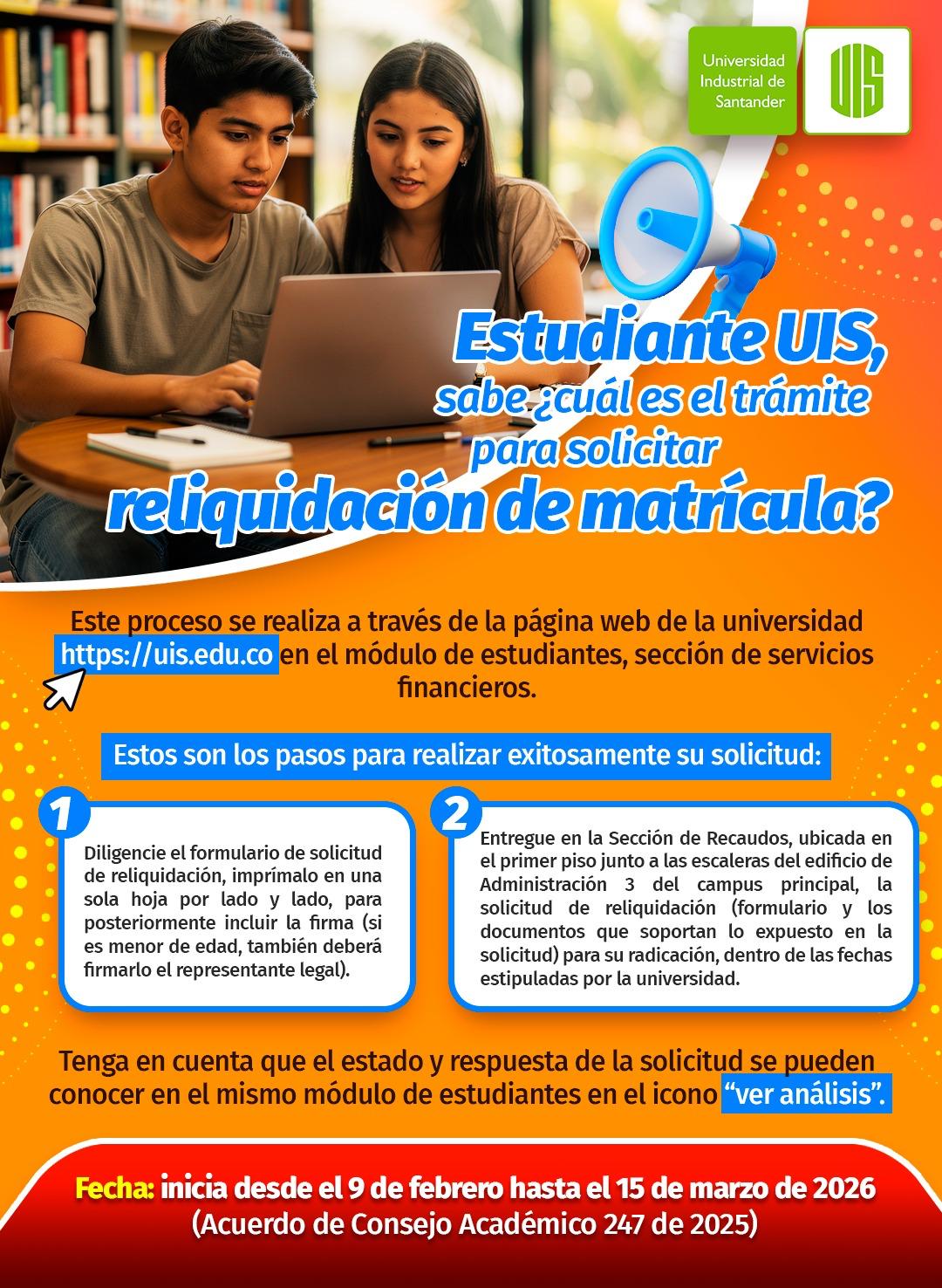 Reliquidación de matrícula