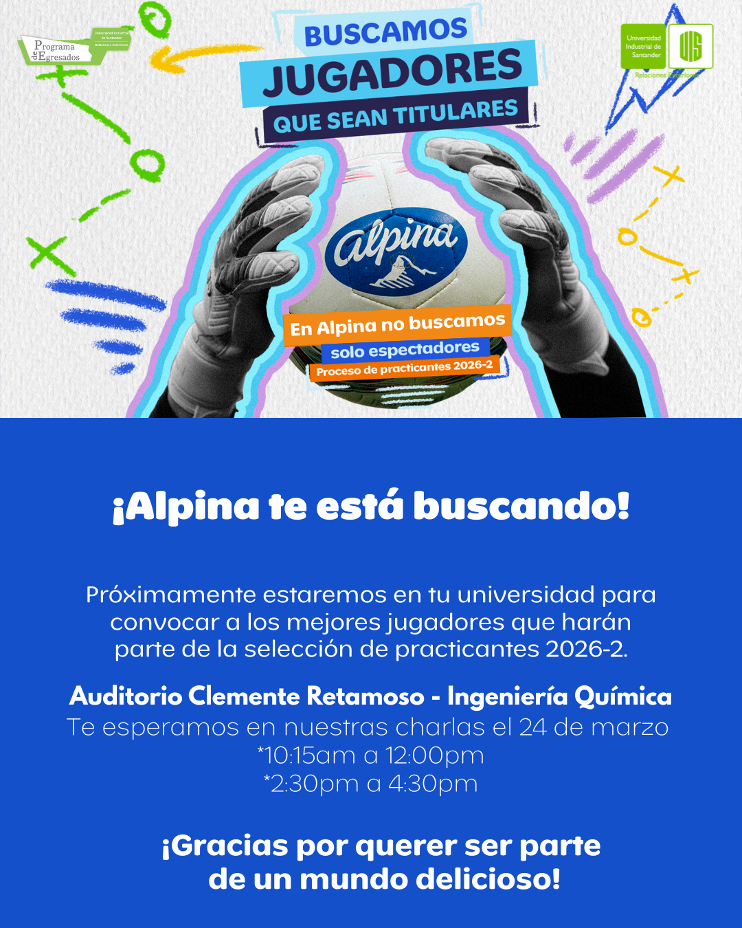 Pieza gráfica de convocatoria de Alpina