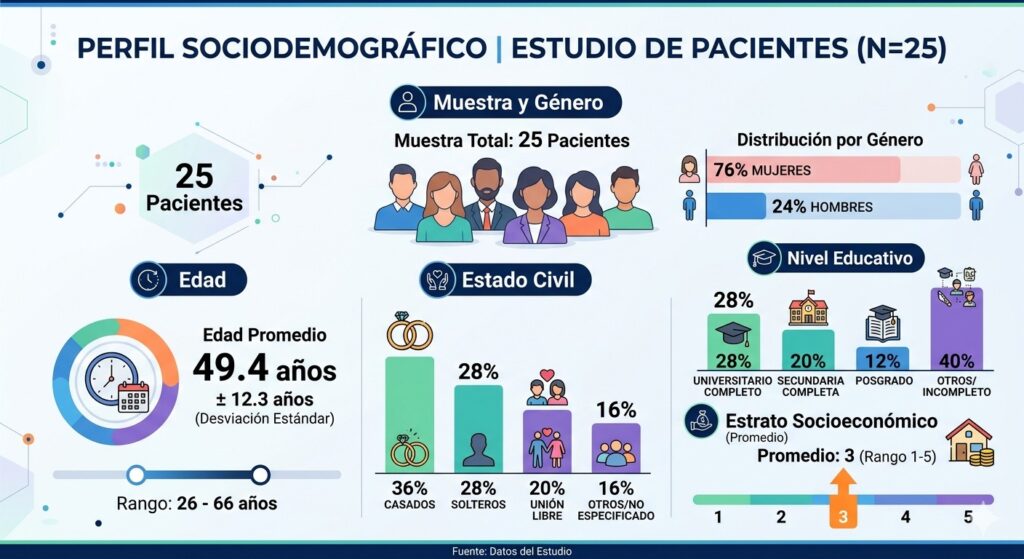Gráfica con explicación del perfil sociodemográfico
