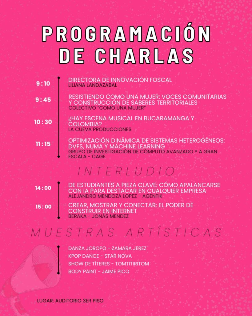 Programación de las charlas de Creactiva