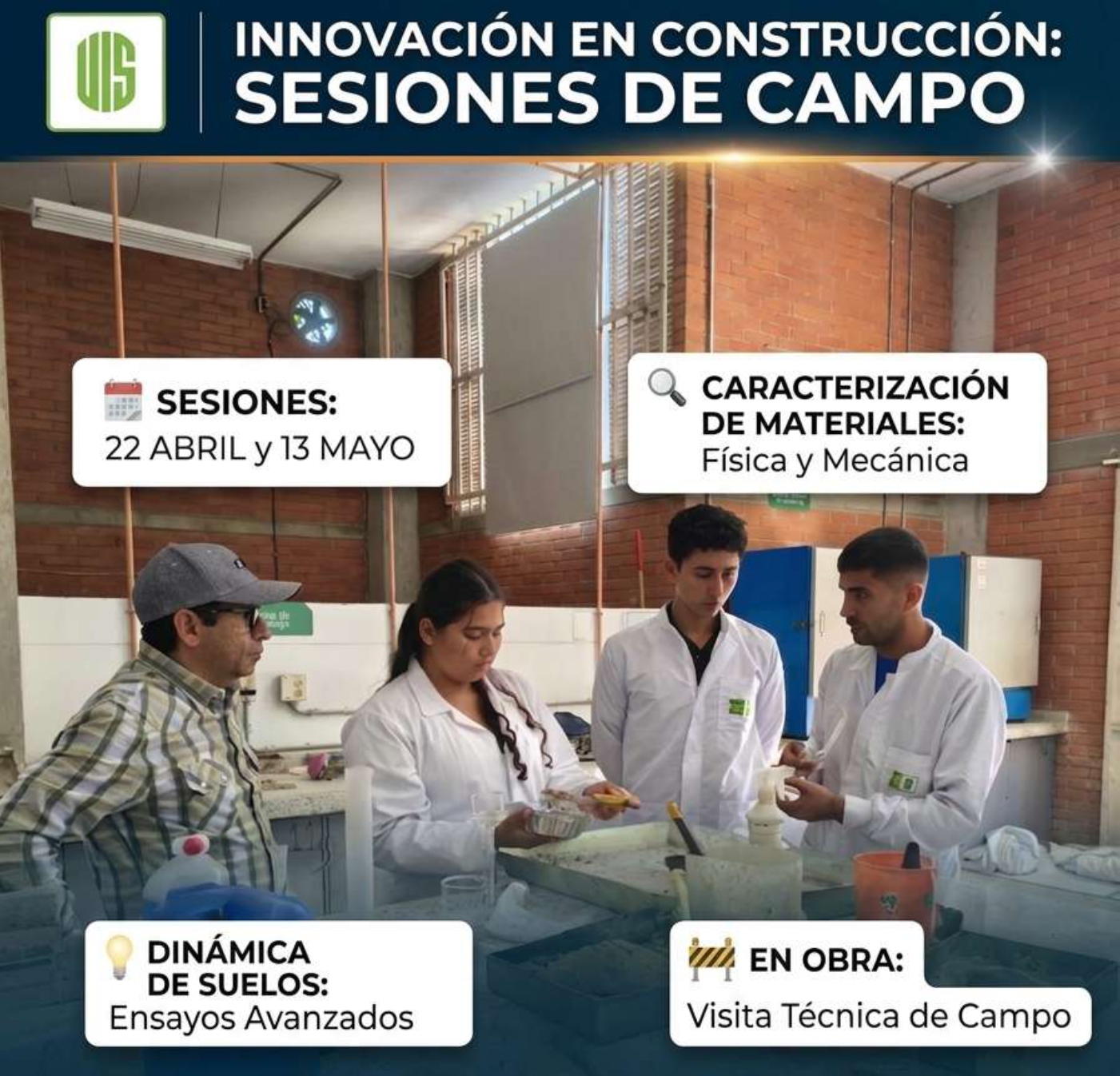 Estudiantes de Ingeniería Civil de la UIS Socorro fortalecen su formación en laboratorio de materiales