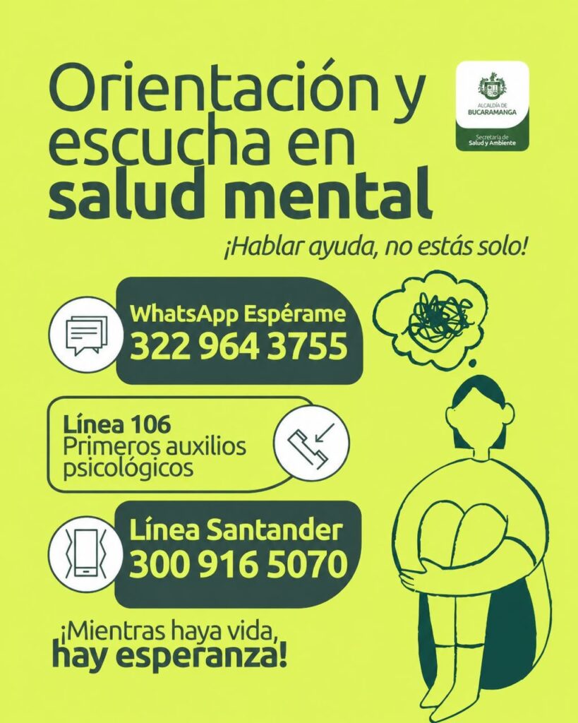Líneas de atención de la Secretaría de Salud y Ambiente.