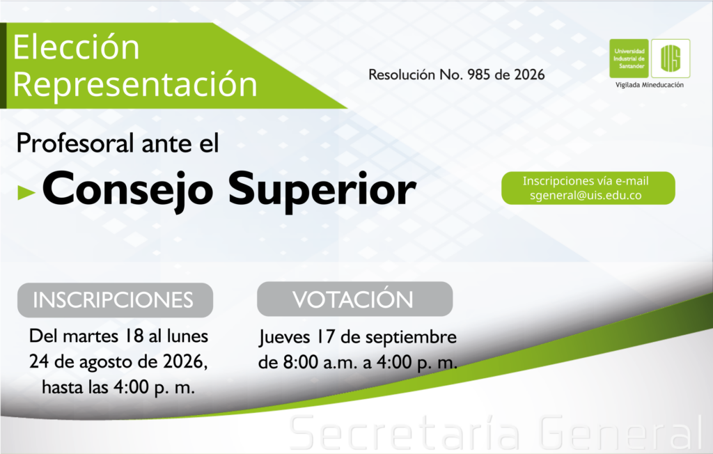 Pieza gráfica elección de la representación profesoral ante el Consejo Superior