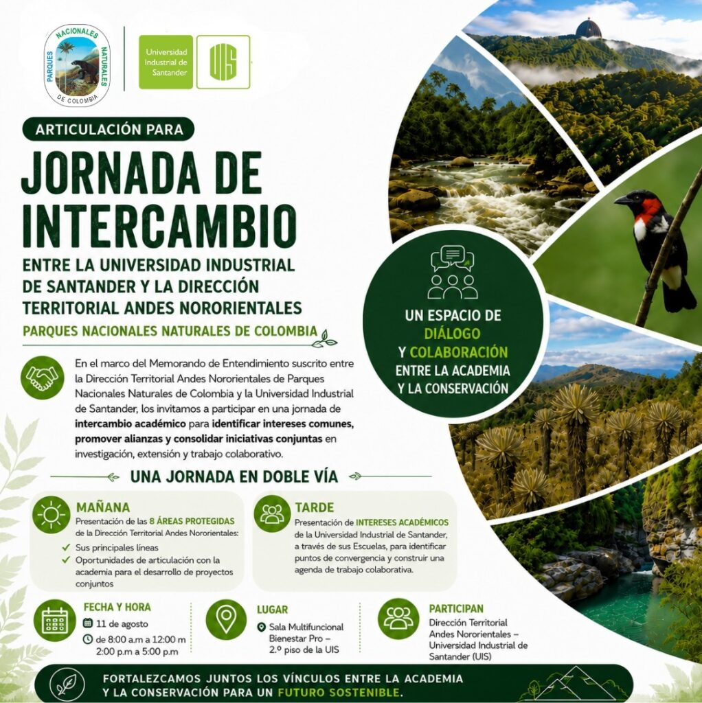 Flyer Jornada de Intercambio Parques Nacionales UIS