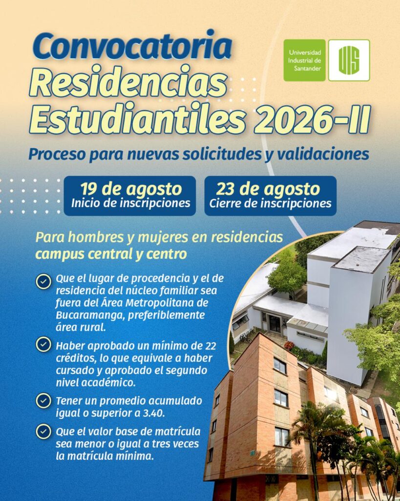 Convocatoria Residencias Estudiantiles 2026-II.