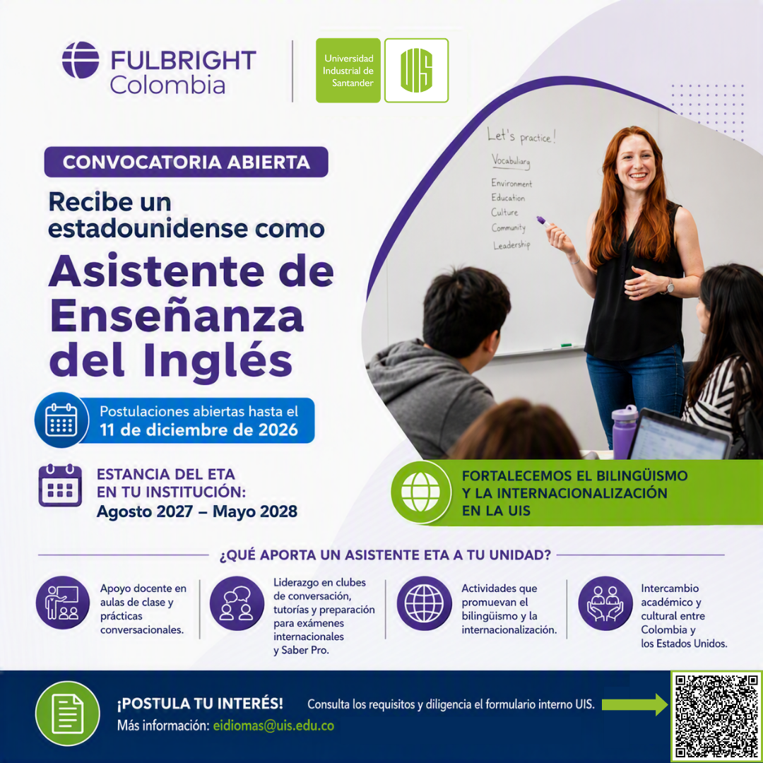 Flyer sobre la convocatoria del Asistente de enseñanza del inglés