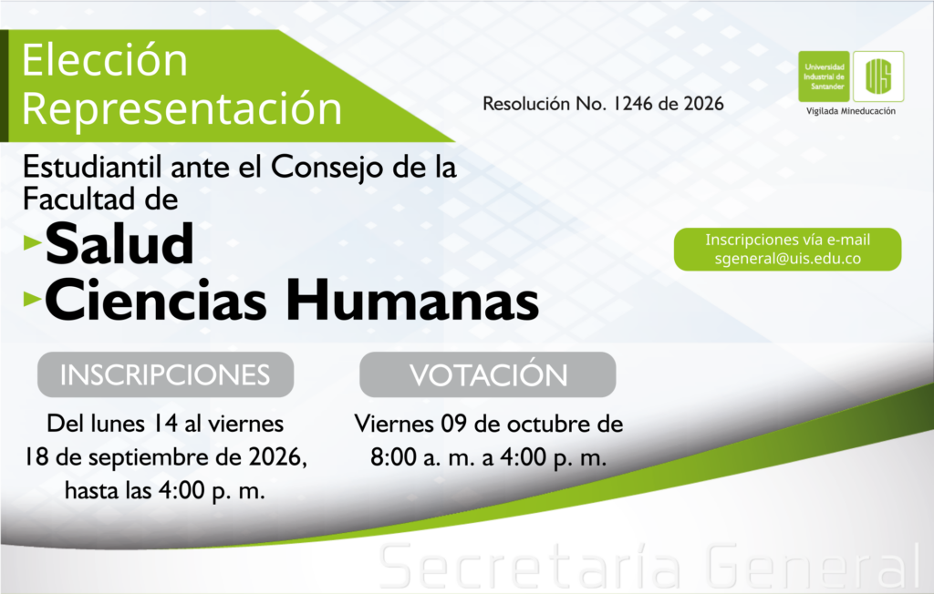 Flyer sobre la elección estudiantil ante el Consejo de la Facultad de Salud y Ciencias Humanas