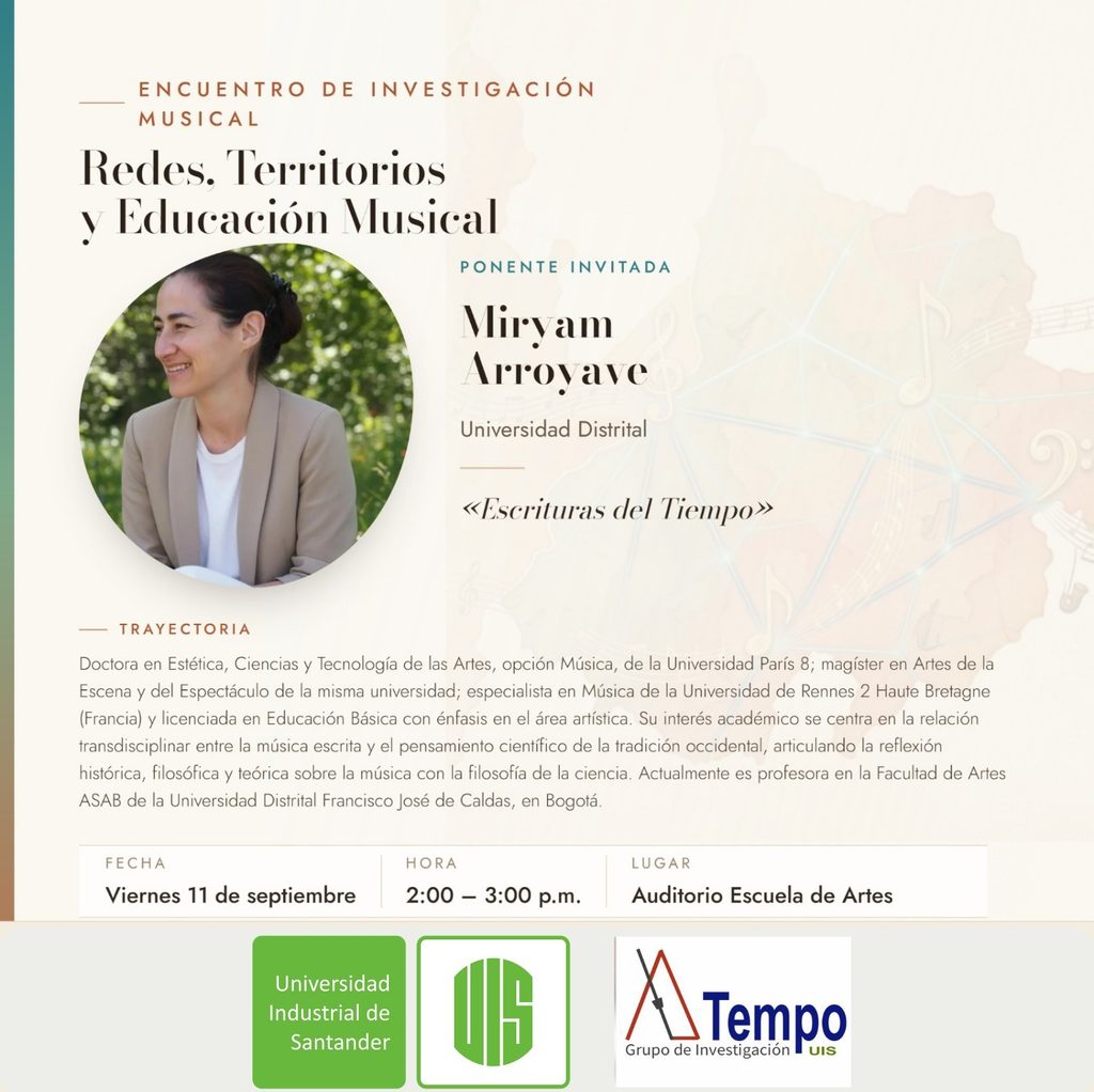Invitada Encuentro de Investigación Musical “Redes, territorios y educación musical: prácticas y reflexiones”