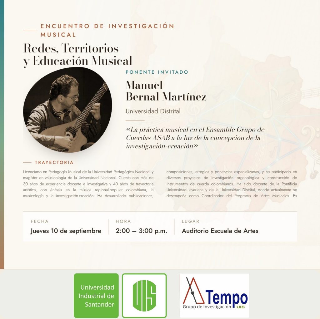 Invitado Encuentro de Investigación Musical “Redes, territorios y educación musical: prácticas y reflexiones”
