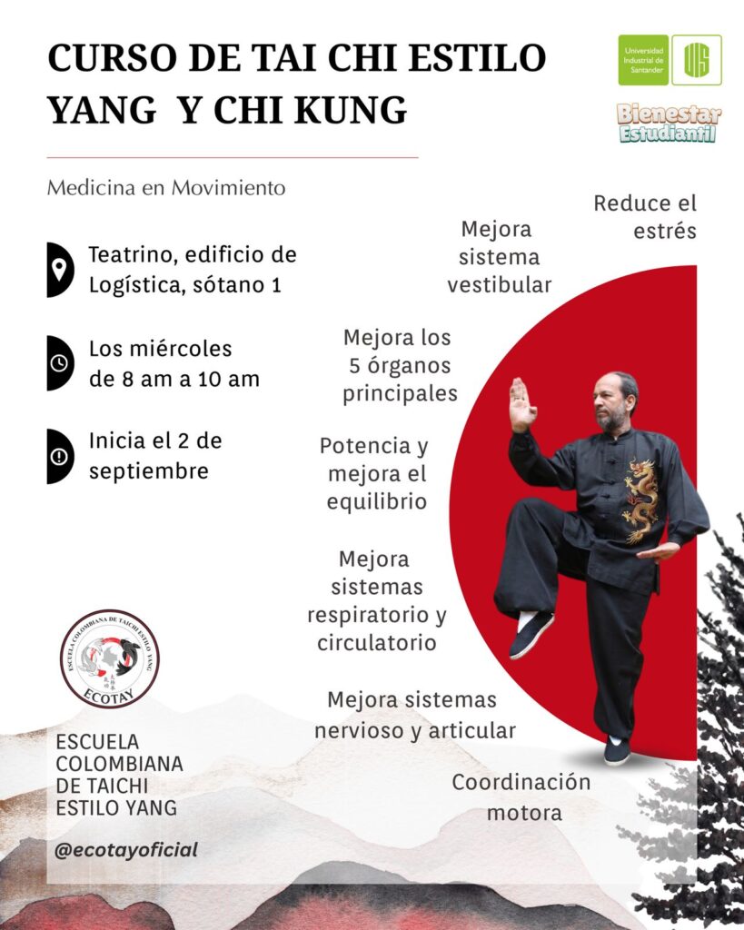 Curso de Tia Chi estilo Yang y Chi Kung, actividad que integra los Servicios de Promoción y Prevención de Bienestar Estudiantil.