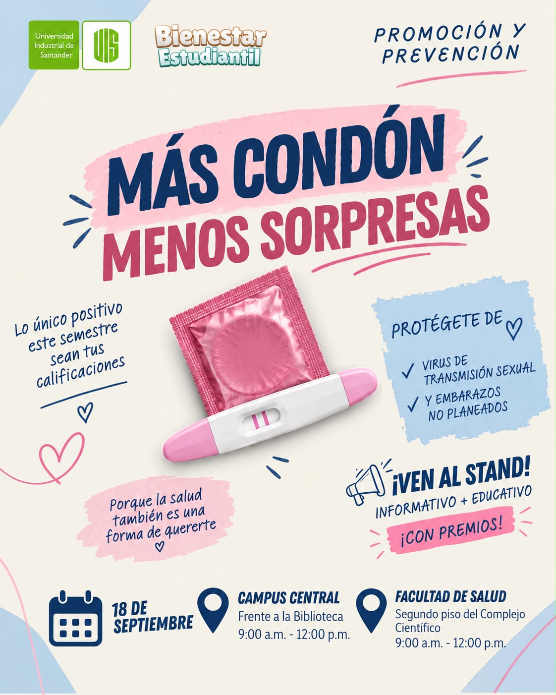 Iniciativa de promoción y prevención de Bienestar Estudiantil UIS - Más Condón, Menos Sorpresas