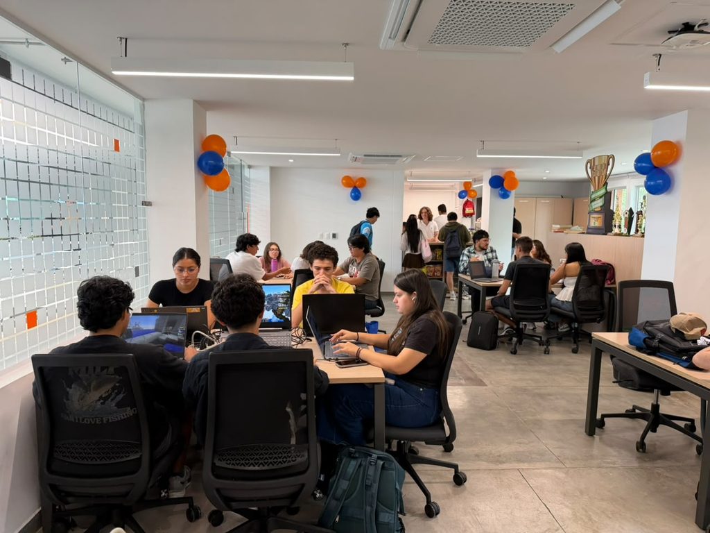 Study tables and chairs, along with a food service area for students at the UIS School of Civil Engineering.