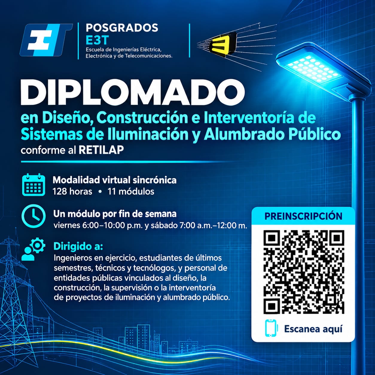 Diplomado en Diseño, Construcción e Interventoría de Sistemas de Iluminación y Alumbrado Público