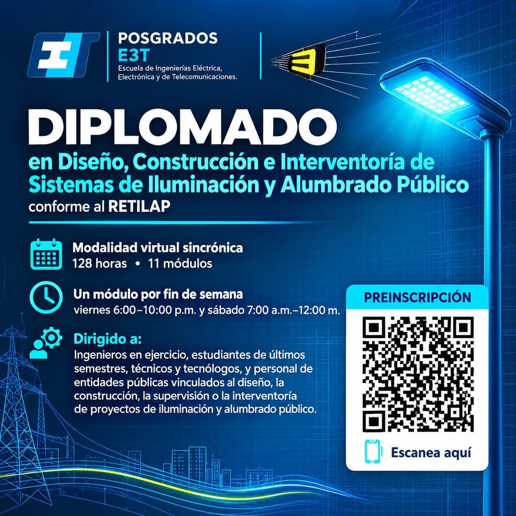 Diplomado en Diseño, Construcción e Interventoría de Sistemas de Iluminación y Alumbrado Público 