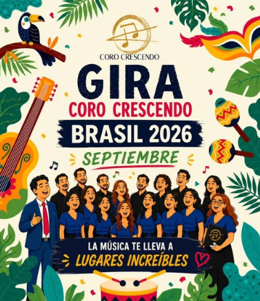 Pieza gráfica Gira Brasil Coro Crescendo 