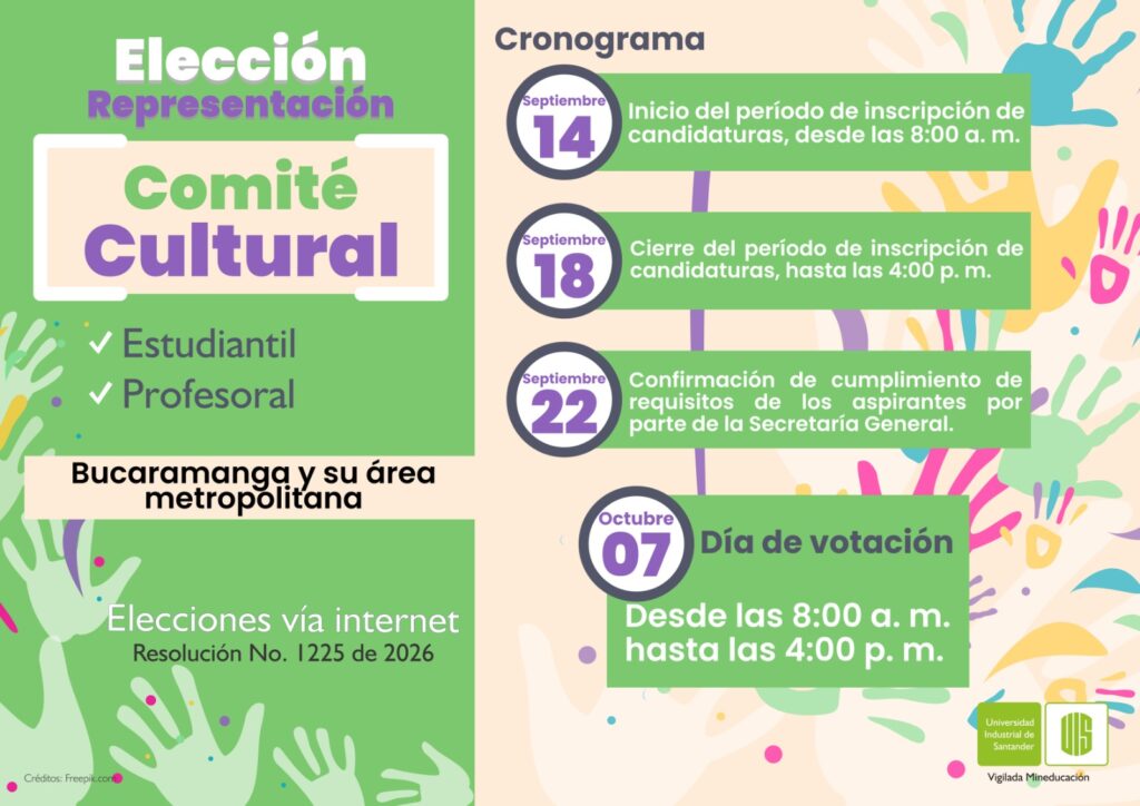 Flyer de la Elección de la representación estudiantil y profesoral al Comité Cultural