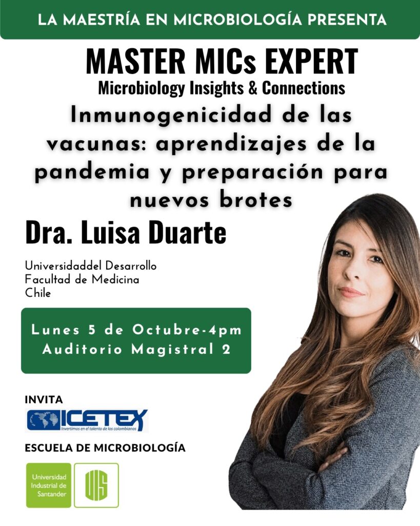 Luisa Duarte. egresada Escuela de Microbiología