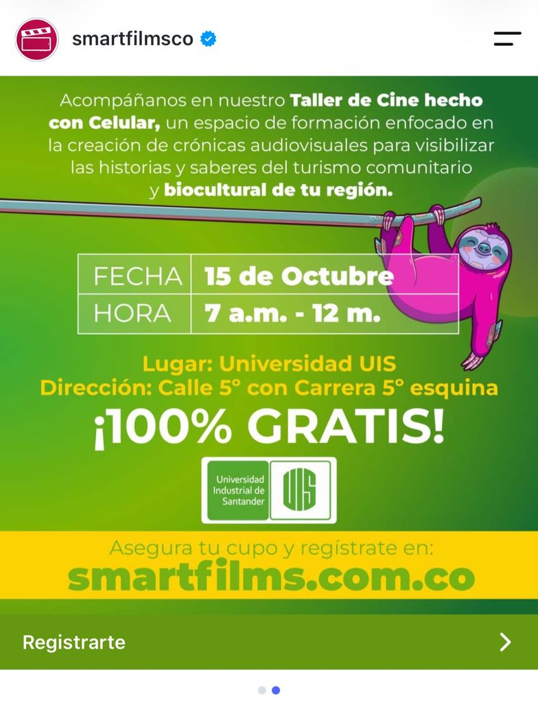 Pieza promocional del taller SmartFilms en la UIS Floridablanca