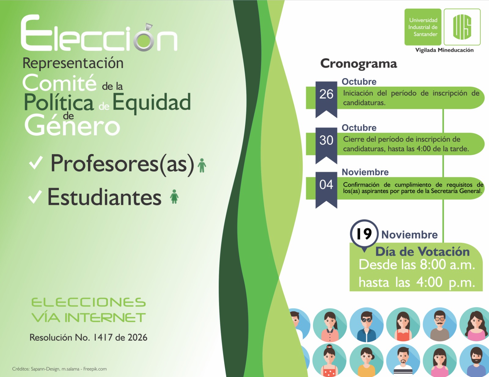 elegir representantes ante el Comité de la Política de Equidad de Género